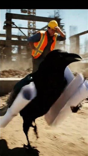 Architectural Sabotage! Crow Flies Off With the Building Blueprints! 🏗️🐦