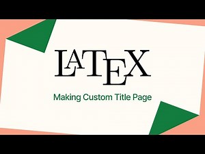 Making a Custom Title Page in LaTeX — Step by Step Tutorial #LaTeX #LaTeXTutorial #CustomTitlePage