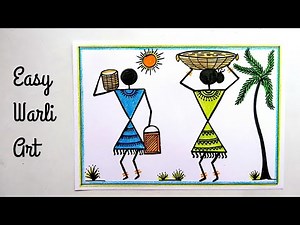 How to draw Warli art for beginners without paint / warli art Tutorial/ Warli Drawing Tutorial