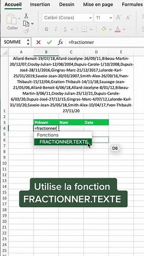 Comment fractionner du texte sur plusieurs cellules sur Excel?