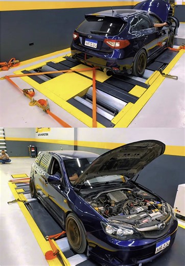 Subaru Performance Test on Dyno Rollers