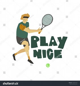Tennis Player Man Racket Play Nice Stock Vector (Royalty Free) 1436616419 | Shutterstock
