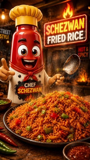 Street Style Schezwan Fried Rice 🔥🍚 #friedrice #schezwanfriedrice #chinese