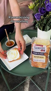 A warm slice. A quiet moment. Whipped ricotta and honey on Farmhouse Thin-Sliced Butter Bread is made for mornings like this. 🍞✨ | Pepperidge Farm