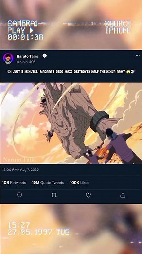 In Just 5 Minutes Gedo Mazo Destroyed Half the Ninja Army #anime #naruto#all anime#short#
