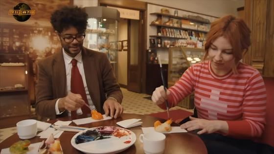 Painting marzipan frogs in Estonia