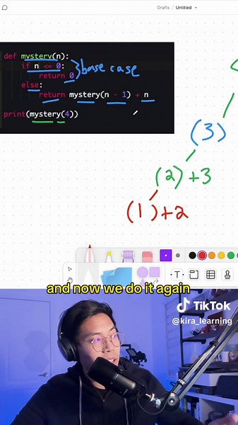 And this is how to solve a recursion problem #computerscience #coding #softwareengineer #python #stem