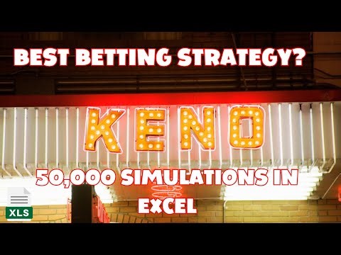 Keno Simulations - Best Amount of Numbers to bet - Based on 50,000 Simulations in Excel Spreadsheet