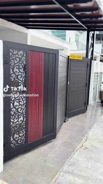 TRACKLESS LASER CUT WITH SIDE PILLAR#gatemurah #autogatebangi #stripceiling #acppergola #autogateseremban #kedaiautogate #gatemurahselangor #gateselangor #autogaterepair #dcmoto #autogatemurah #tracklessgate #gatemurahkl #switchtautogate
