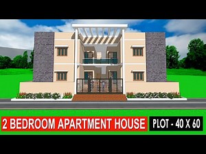 house plan design with 2 bedroom - Apartment house designs - 4 house unit plan - 40x60 feet plot
