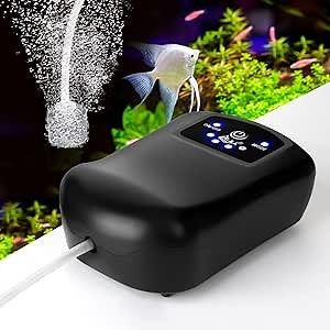 AQQA Aquarium Air Pump, 80GPH/120GPH Rechargeable Portable Oxygen Pump with Single/Dual Outlets, Adjustable Air Flow Fish Tank Air Pump, Quiet Aerator for Indoor Power Outages Outdoor Fishing 2W