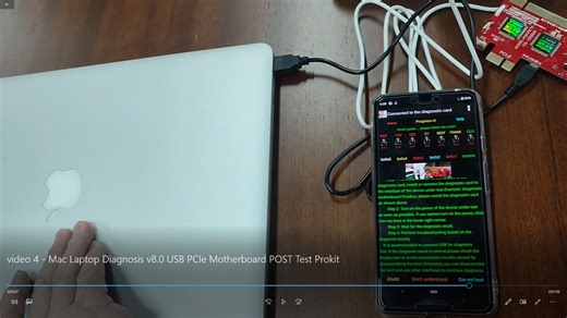 Watch video 3/4 - Mac Laptop Diagnosis v8 USB PCIe POST Test Card on Amazon Live