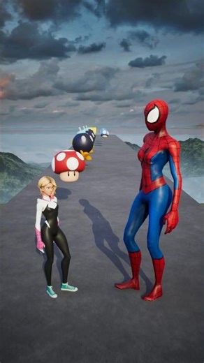 GTA V New Mario Game Run Gwen Stacy VS Spider-Woman Epic Challenge! #shorts