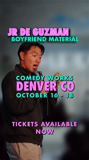 JR De Guzman on Instagram: "DENVER! I’ll be at @comedyworksdenver downtown 10/16-18! We always have a great time here, one of the best clubs in the country. Can’t wait to run it back with you guys 🤙🏾 #jrdeguzman #comedytour #comedian"