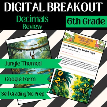 6th Grade Decimal Operations Digital Escape Room Google Form Math Review