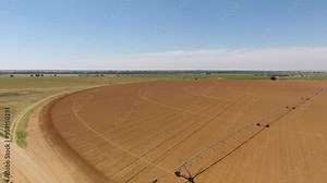 Bare crop fields before any crops has been planted on an irrigation farm