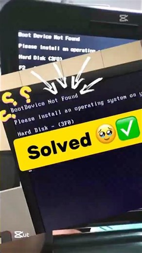 Boot Device Not Found Error Solved 😢✅ | Hard Disk (3F0) Fix | Laptop Boot Problem #harddisk3f0