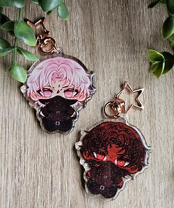 Synnyd Glitter Epoxy Acrylic Keychain | Original Characters | OC Art | Sy and Ny - Etsy