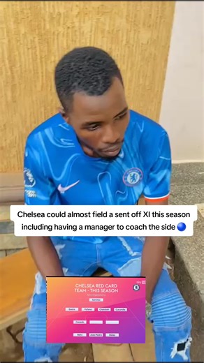 Chelsea could almost field a sent off XI this season including having a manager to coach the side 🔵 #cfc #chelseafans #chelseafc #chelsea