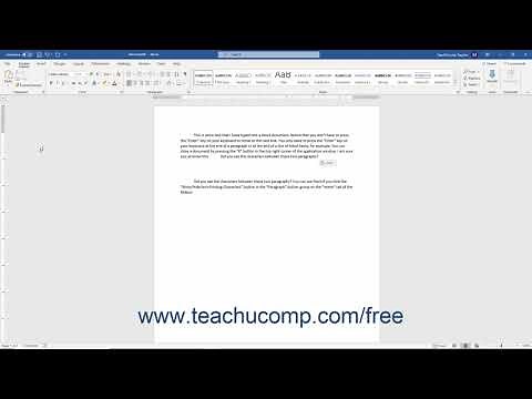 Word 2019 and 365 Tutorial Non-Printing Characters Microsoft Training
