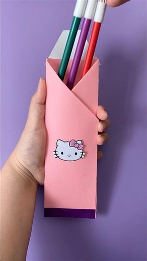 Cute Pencil Bag🩷#diy #papercraft #handmade #giftideas