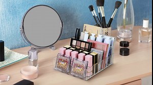Make Up Organizers and Storage for Vanity, 7 Sections Divided Clear Plastic Cosmetics organizer for Drawer and Bathroom