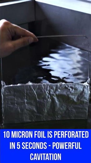 Foil test - cavitation in an ultrasonic cleaner