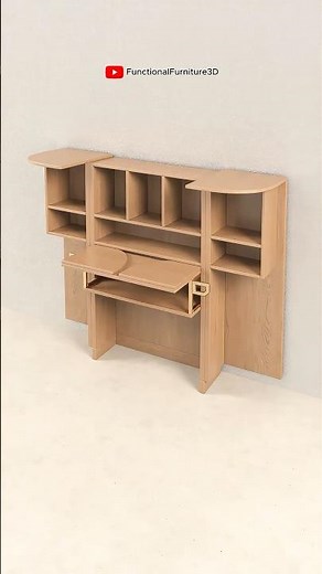 Space Saving Desk Hidden in a Cabinet #furnituredesign