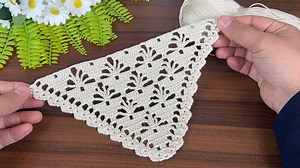 Easy Crochet Triangle Shawl Pattern | Elegant Lace Crochet Tutorial | Knitting workshop