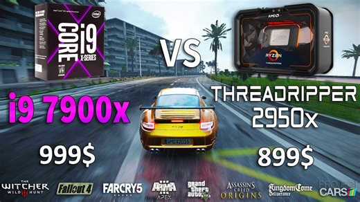 Threadripper 2950X vs i9-7900X test in 8 games