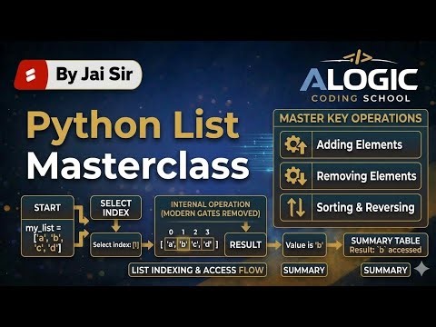 Python List Masterclass 🔥 | Complete Guide from Basics to Advanced | ALOGIC Coding School”