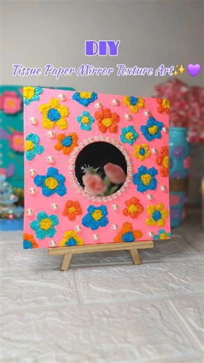 DIY Tissue Paper Mirror Texture Art✨️💜#diy#shorts#textureart #handmade#diycrafts#diyarts #shortviral