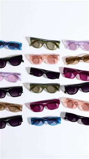 FRAMED! Colour-blocked kikki.K sunnies in juicy tints from soft Peach for high alert days, to deep Plum or Noir for incognito-only situations | kikki.K