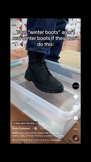 Replying to @. Are these winter boots waterproof or are they lying? #winterboots #winter #boots #waterproof