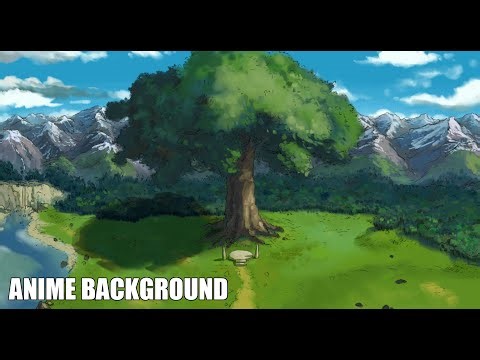 How to Draw Anime Background Scratch to Finish - anime landscape - Photoshop - 15 10 25