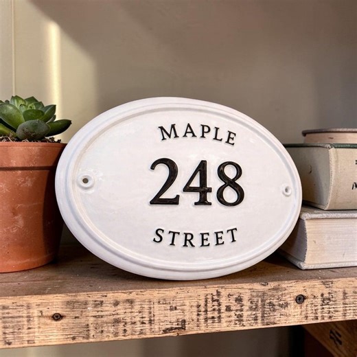 Colonial House Number Plaque – Handmade Cast Aluminum Address Sign - Etsy