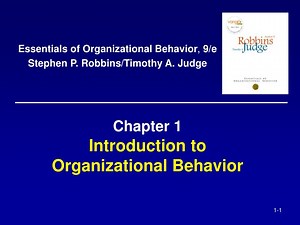 Chapter 1 Introduction to Organizational Behavior - SlideServe