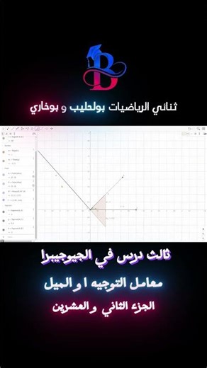 درس في #الجيوجيبرا - معامل التوجيه او الميل #رياضيات #الأستاذ_بولحليب