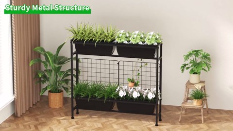 Amazon.com: Raised Garden Beds Outdoor Elevated Garden Planter Boxes with Trellis and Legs Standing 32.4" Flowers Beds Herbs Vertical Planters for Small Climbing Plant Vegetables Patio Balcony, Black : Patio, Lawn & Garden