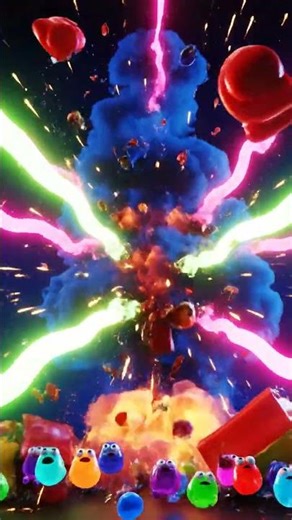 “Firecracker Monster Explosion — Neon Blast Attack!” #3danimation #loopanimation #funny