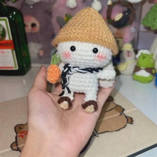 Handmade Crochet Bunny Keychain, Amigurumi Rabbit With Hat & Carrot, Kawaii Bag Charm, Cute Plush Easter Gift for Animal Lover - Etsy