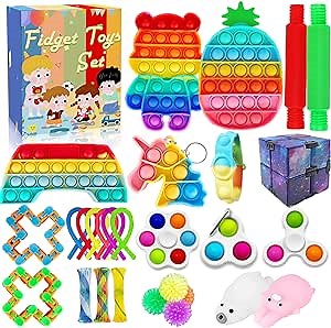 Amazon.com: Fidget Toy Pack, Fidget Pop Toys Set, 29PCS Stress Relief and Fidget Sensory Toys for Kids Adults, Fidget Stress Relief Kit Gift for Rewards or Birthday Party : Toys & Games