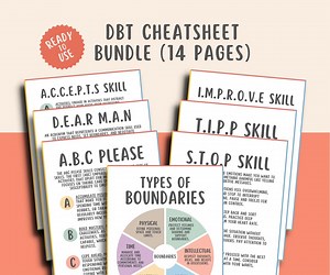 DBT Cheat Sheet Bundle (14 Pages), Dialectical Behavior Therapy Worksheets, Mental Health Printable, DBT Skills Handouts, Therapy Tools PDF - Etsy