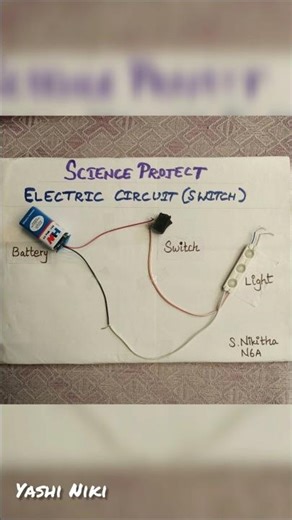Electric Circuit #scienceproject#electric #switch #project#science #light #powerbattery #projectwork
