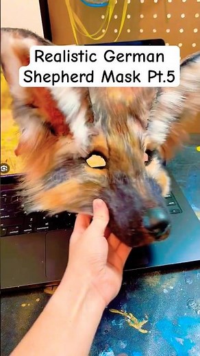Making a German Shepherd mask!🐕🐾|Pt.5#therian #therianmask #theriangear #realistic #catmask