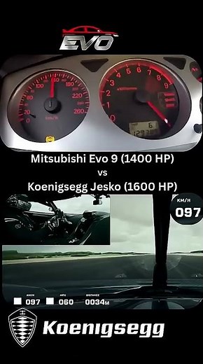 Mitsubishi Evo 9 vs Koenigsegg Jesko Absolut #drag #race #hypercars #jdmcars #jdm #jdmculture #cars