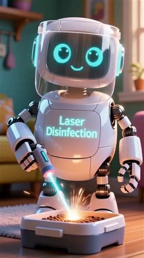 Bibo Cleans Cat Litter Box...🤖🐱 #bibo #aicomedy #shorts