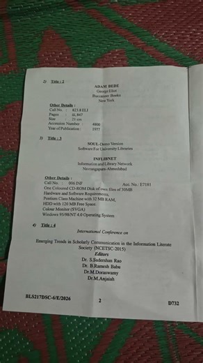 blisc sem 2 .library cataloging theory and practice. qpaper 2026.BRAOU