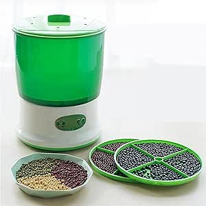 Bean Sprouts Machine, Large Capacity Automatic Bean Sprouts Maker, High Safety Seed Sprouter Kits, Bean Sprouts Grow Kit with 360 Degrees Sprayer for Home Use(110V US Plug)