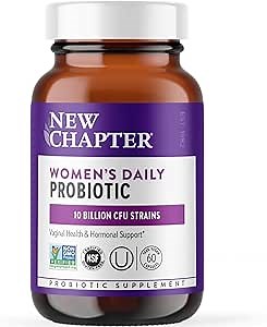 New Chapter Probiotics for Women - 60 ct (2 Month Supply), Women's Daily Probiotic with Prebiotics and Probiotics for Vaginal Health & Chaste Tree for Hormonal Support, 100% Vegetarian, Non-GMO